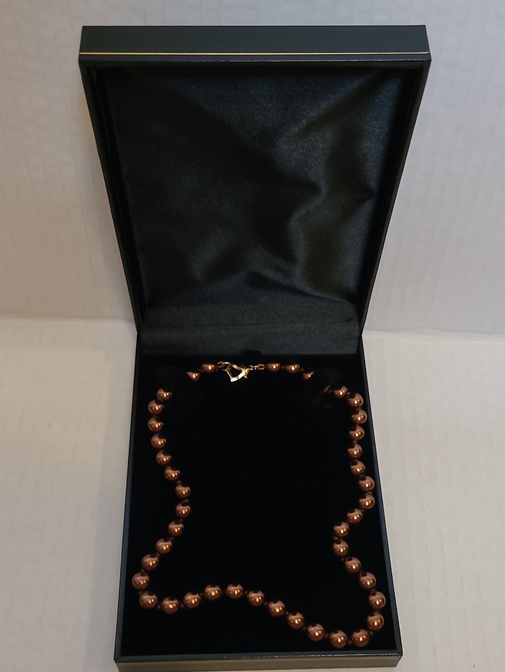 Copper Pearl Beaded Necklace for Women - Rich Copper Shine
